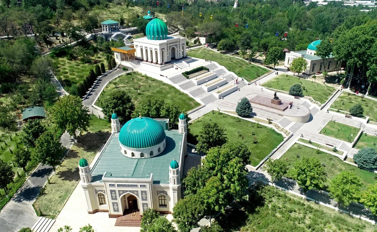 Rural landscape and pilgrimage spot near Andijan, eastern Uzbekistan