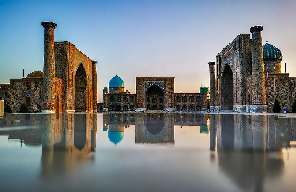 View of the madrasas of Registan Square in Samarkand, Uzbekistan
